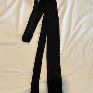 Reiss Black Knitted Tie, Italian made (New, without tags)